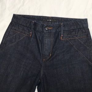 Joe’s wide flare dark blue jean